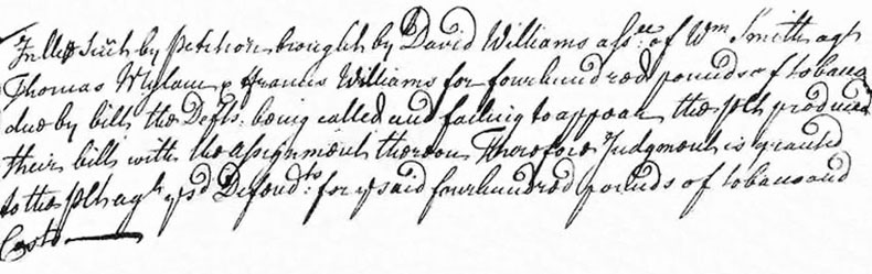 Thomas Milam Court Order 24 MAR 1738